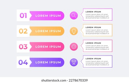 Gradient infographic template with steps.