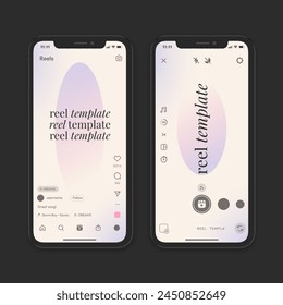 Gradient instagram reels interface template vector design in eps 10