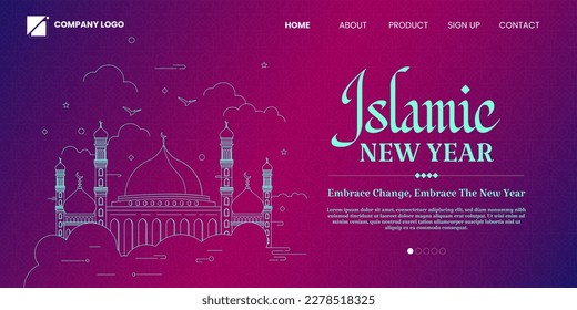 Gradient Islamic New Year Landing Page Template