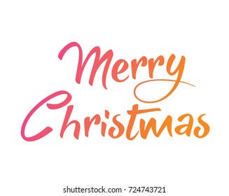 The gradient isolated hand writing word Merry Christmas