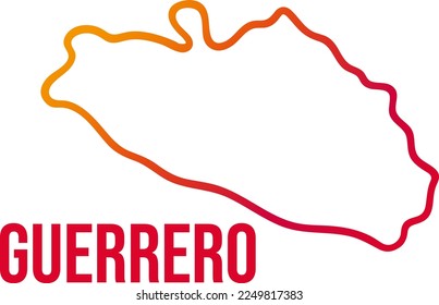 Gradient isolated map of Guerrero state