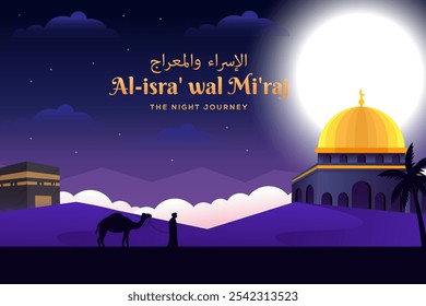 gradient isra miraj the night journey background illustration