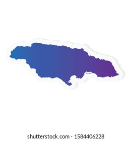 gradient Jamaica map- vector illustration
