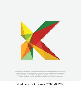 Logo de Gradient K, logotipo de K verde o diseño de logotipo abstracto de Letter k
