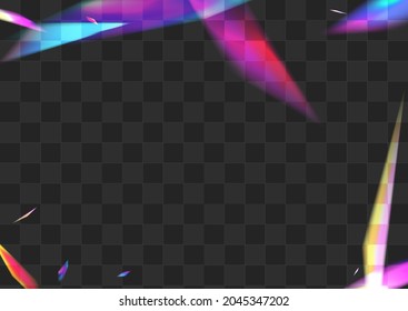 Gradient Kaleidoscope Vector Transparent Background  Neon Glitter Paper Pattern  Holo Sparkle Laser Wallpaper  Shine Glint Prism Branch 