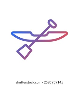 Gradient Kayak and Paddle Minimalist Illustration