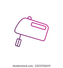 Gradient Kitchen utensils. Electric mixer icon. Vector illustration.
