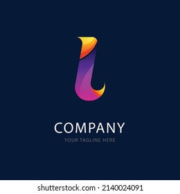 gradient l letter logo template design