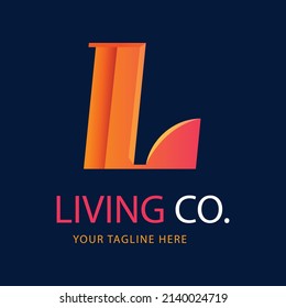 gradient l letter logo template design