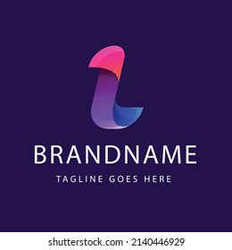 gradient l letter logo template