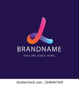gradient l letter logo template