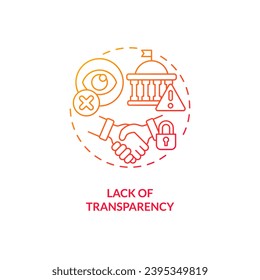 Gradient lack of transparency icon concept, isolated vector, lobbying government thin line illustration.