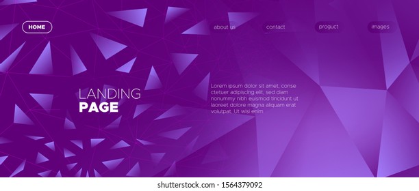 Gradient Landing Page. Graphic Polygon Wallpaper. Vibrant Creative Geometry. Business Minimal Design. Landing Page. 3d Abstract Polygonal Banner. Blue Minimal Poster. Commercial Landing Page.