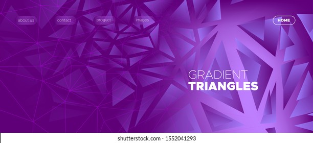 Gradient Landing Page. Vector Polygonal Banner. Vibrant Geometric Shapes. Business Minimal Poster. Landing Page. 3d Modern Polygon Background. Blue Minimal Design. Futuristic Landing Page.