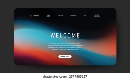 gradient landing page website design. retro vintage 