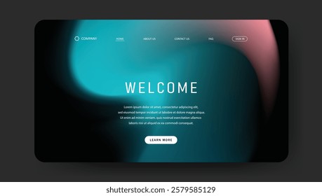 gradient landing page website design. retro vintage 