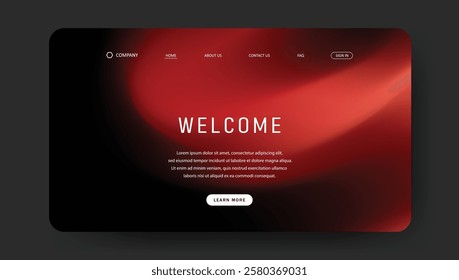 gradient landing page website design. retro vintage