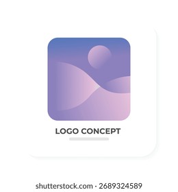 Logotipo de aplicación de Galería de Imagen de paisaje degradado