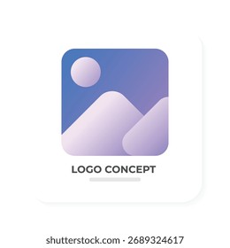 logotipo do aplicativo de galeria de imagens de paisagem de gradiente