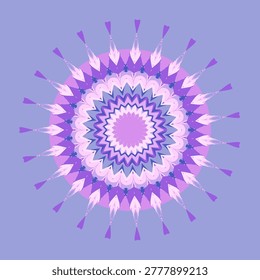 Gradient lavender dream ornamental mandala pattern in orchid tint, lilac, amethyst, royal indigo
