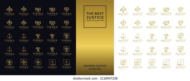 Logo de la firma de abogados de degradados, conjunto de logotipos de la justicia, elegante y simple