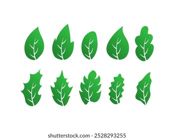 Gradient Leaf Logo Element Set