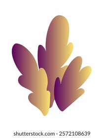 Gradient leaves concept. Orange bright foliage. Tropical and exotic plant. Beautiful flowers. Minimalistic art. Template and layout. Flat vector illustration isolated on white background