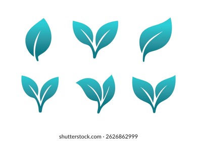 Gradient leaves in a modern style, eco-friendly design, nature symbol, logo elements for sustainable and organic projects.