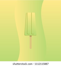 Gradient lemon popsicle ice cream. Summer background poster.