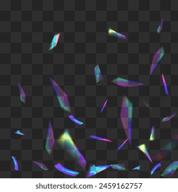 Gradient Lens Vector Transparent Background. Hologram Glints Digital Design. Shine Cristal Festive Brochure. Light Paper Spectrum Texture.