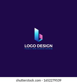 gradient letter b initial vector design template