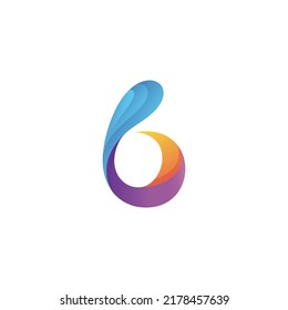 Gradient letter b logo design