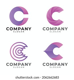gradient letter c logo vector