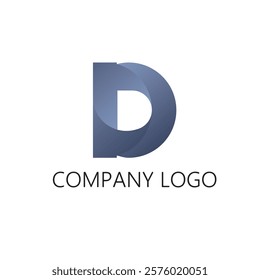 Gradient letter D vector icon symbol