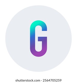 Gradient letter G in vibrant hues of purple and green on a light circular background. A stylish and versatile design ideal for creative branding, logo design, and graphic projects.