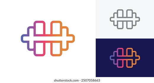 gradient letter h logo abstract  design template