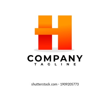 a gradient letter H vector. technology modern logo.