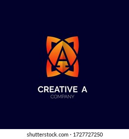 gradient a letter logo company business design.creative minimalist vector template