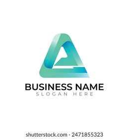 Un diseño de logotipo de letra degradada
