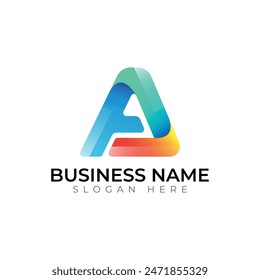 Un diseño de logotipo de letra degradada