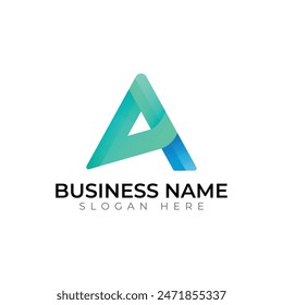 Un diseño de logotipo de letra degradada