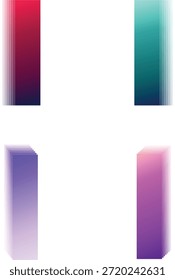 Gradient letter I logo set. Modern minimal alphabet typography with smooth color transitions. Clean initial design for branding, UI, and creative projects.