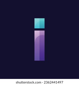 Gradient i letter logo template with abstract shape