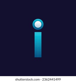 Gradient i letter logo template with abstract shape