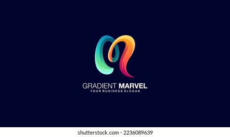 Gradient Letter M logo design template vector symbol