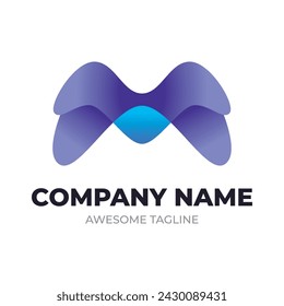 Gradient Letter M logo design vector 