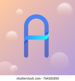 gradient letter A with modern background
