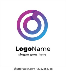 gradient letter o logo modern business tech