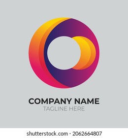 gradient letter o logo modern business tech