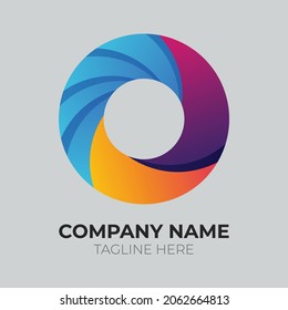 gradient letter o logo modern business tech